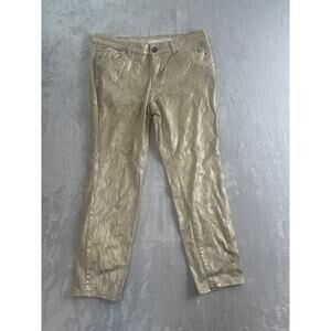 DKNY Metallic Gold Animal Print Jegging - Size 16